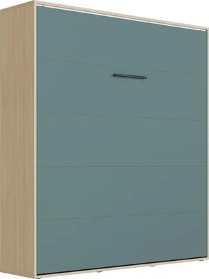 Produktbild von SMARTBett Schrankbett M3 Vertikal 180x200 Kaiserberg Eiche/Steingrün mit Polsterrahmen ohne Zusatzoption
