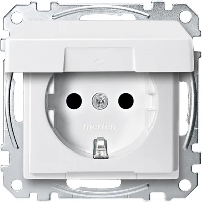 Produktbild von Merten SCHUKO-Steckdose mit Klappdeckel, BRS, Steckklemmen, polarweiß, System M, 1 Stk.