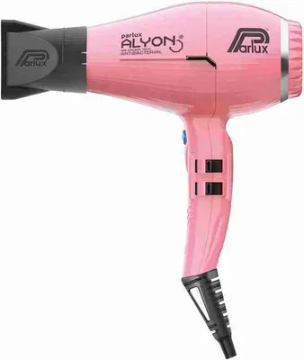 A pink Parlux Alyon hairdryer is shown against a white background.