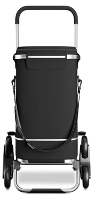 Produktbild von ELONEO Einkaufstrolley Treppensteiger mit XXL Kühlfach, Einkaufsroller klappbar, Shopping Trolley höhenverstellbar, Reflektoren, abnehmbare Tasche 43 L, Hackenporsche (Treppensteiger-Trolley Cool)