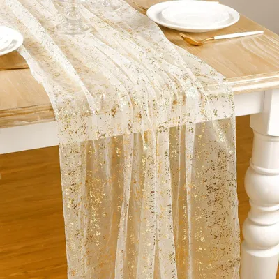 Zdjęcie produktu dla Bieżnik złoty, 70 cm x 4 m, z siatkową strukturą