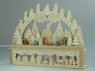 Produktbild von Original Erzgebirgischer Marken Schwibbogen Lichterbogen 50 x 43 cm K50-3_231