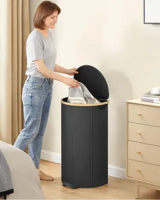 Produktbild von SONGMICS Wäschekorb, Wäschesammler, 90 Liter, Wäschetonne mit Deckel, Wäschesack herausnehmbar, für Waschküche, Schlafzimmer, Wohnzimmer