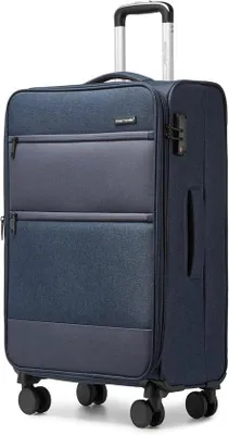 Produktbild von Famanu Trolleykoffer Erweiterbar 80x49x30cm mit Hartschale und TSA-Schloss - Blau