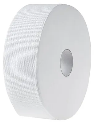 Produktbild von 6 Papstar Rollen Toilettenpapier Zellulose Ø 27 cm, 350 m x 9 cm hochweiss Jumborolle 2-lagig 37673