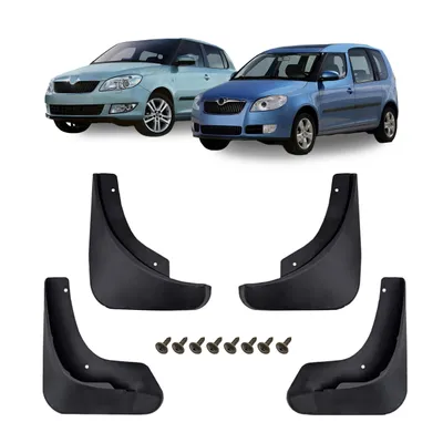 Produktbild von HERSTMO Schmutzfänger, 4er-Set Schmutzfänger-Kit Spritzschutz Schmutzfänger mit Befestigungssatz, passend für Skoda Fabia II/Skoda ROOMSTER 2006-2015