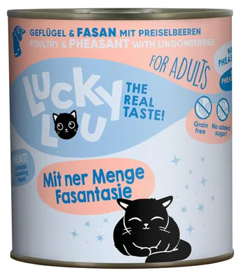 Produktbild von Lucky Lou Lifestage Adult Geflügel & Fasan 6x 800g Katzenfutter Nassfutter