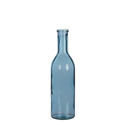 Image de Mica Decorations Bouteille de verre Rioja - H50 x Ø15 cm - Verre recyclé - Bleu clair