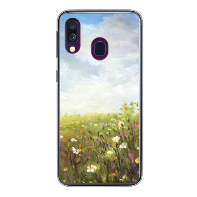 Produktbild von MuchoWow® Handyhülle Schutzhülle Hülle für Samsung Galaxy A40 Sommer - Blumen - Ölfarbe Silikon Softcase Handy Hülle - Handy-Tasche