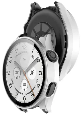 Produktbild von Schutzhülle mit Glas für Xiaomi Watch 5, Bizon Case Watch Adamo, satiniertes Silbern