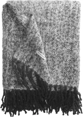 Obrázek produktu pro TOM TAILOR přehoz na postel WOOLY HERRINGBONE antracit 130 x 170 cm