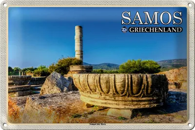 Produktbild von Blechschild Reise 18x12cm Samos Griechenland Tempel der Hera