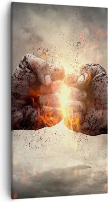 Produktbild von Bild auf Leinwand - Leinwandbild - Symbol faust kampf - 55x100cm - Wand Bild - Wanddeko - Leinwanddruck - Bilder - Kunstdruck - Wanddekoration - Leinwand bilder - Wandkunst - PA55x100-2968