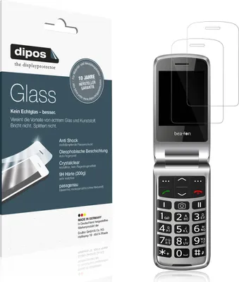 Produktbild von 2x Schutzfolie für Beafon SL605 - Anti-Shock 9H Folie dipos Glass Kunststoffglas