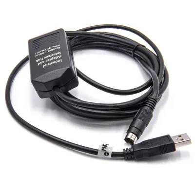 Produktbild von vhbw USB Programmierkabel kompatibel mit Allen Bradley MicroLogix 1000, 1200, 1400, 1100, 1500 Funkgerät, schwarz