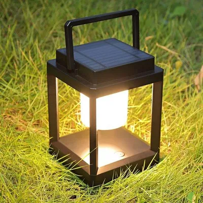 Image de Lampe de camping solaire, 3 niveaux de luminosité, étanche IP44, rechargeable, LED.