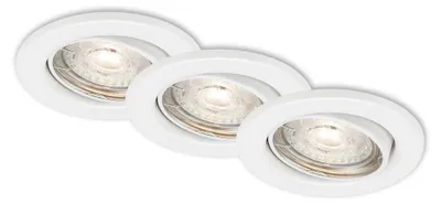 Obrázek produktu pro LED vestavné světlo sada 3 stmívatelných otočných světel IP23 GU10 Ø8,8 cm 5W White Briloner