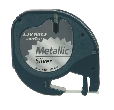 Productafbeelding van DYMO LetraTag etikettenlint, 12 mm x 4 meter, metallic, zilver