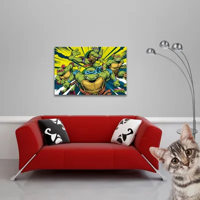 Produktbild von TMNT - Poster - Turtles in action + 2 St Posterleisten Holz 92 cm schwarz
