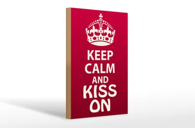 Produktbild von Holzschild Spruch 20x30cm Keep Calm and kiss on