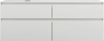 Produktbild von burgbad Lin20 Waschtischunterschrank inklusive Konsolenplatte, Beckenausschnitt links, 4 Auszüge, 1602x552x611mm, SGRA160LF5363