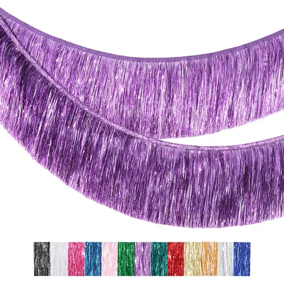 Productafbeelding van Lila Lametta Fransen Girlande 20x200 cm voor Feestdecoratie