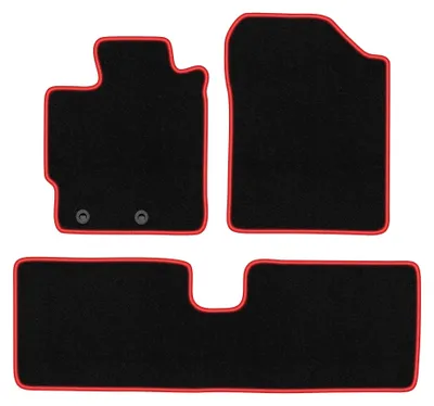 Obrázek produktu pro Velurové autokoberce pro: Toyota Yaris III 2011-2019 (Benzyna) – sada 4 ks, černo-červené, na míru – Wielganizator CARLUX