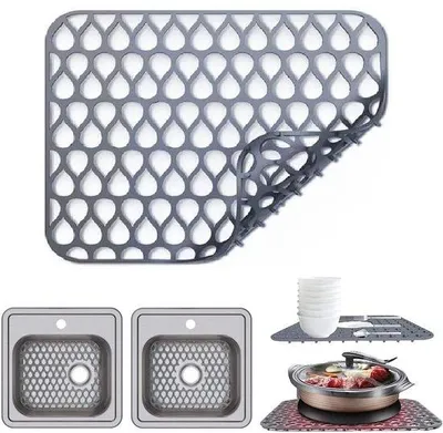 Productafbeelding van Siliconen spoelbakmat 35 x 29 cm – Afdruipmat en spoelbakbescherming voor keuken en gootsteen