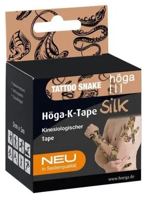 Image de Höga-K-Tape Silk 5cmx5m Tattoo Snake, Bande kinésiologique 1 pc