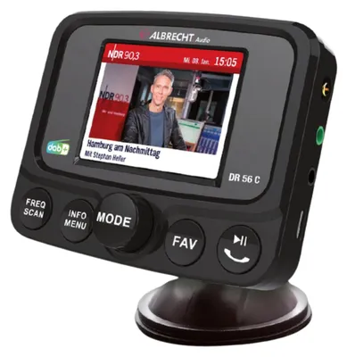 Productafbeelding van Albrecht DR56 C DAB+ autoradio-adapter met kleurenbeeldscherm.