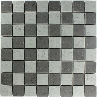 Produktbild von Keramik Mosaikfliesen Bombay Schachbrett Grau Anthrazit