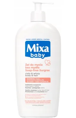 Obrázek produktu pro Mixa Baby Mild Shampoo and Bubble Bath 2 in 1 šampon a sprchový gel 2v1 pro děti 400 ml