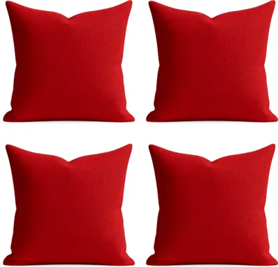 Productafbeelding van Set van 2 kussenhoezen, 40x40 cm, donkerrood, gemakkelijk te onderhouden, met rits