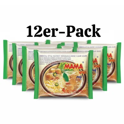 Produktbild von 12er-Pack MAMA Instant Reisnudeln Chand Klare Suppe 55g