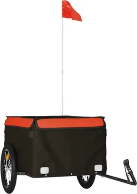 Obrázek produktu pro vidaXL Přívěs na jízdní kolo černo-oranžový 45 kg železo