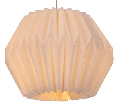 Produktbild von Origami Design Papier Lampenschirm - Modell Umbria 3, Creme-weiß, 27*38*38 cm, Asiatische Lampenschirme aus Papier & Stoff