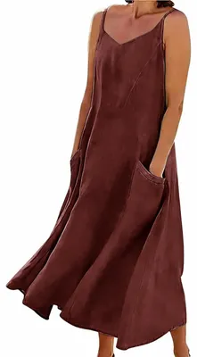 Produktbild von Elzusha - Strandkleid für Damen, ärmellos, mit Spaghetti-Trägern
