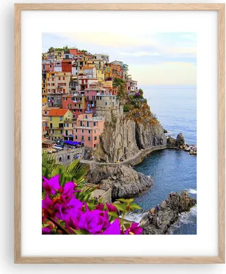 Produktbild von Gerahmtes Poster - Rahmen in heller Eiche - Italien küste felsen landschaft - 40x50 cm - Wand Bild - Wanddeko - Wandbilder - Wandposter - Bilderrahmen - Bilder - Kunstdruck - P2NPA40x50-2684