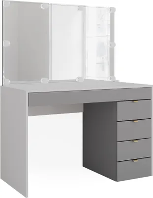 Produktbild von Schminktisch Vicco Elise Weiß/Grau/Grau 115 cm mit LED Beleuchtung, Model 41343