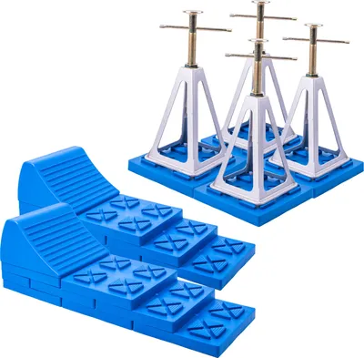 Produktbild von Pro Plus Multifunktions 2x Keile + 4x Stützbock Set für Wohnwagen & Wohnmobil