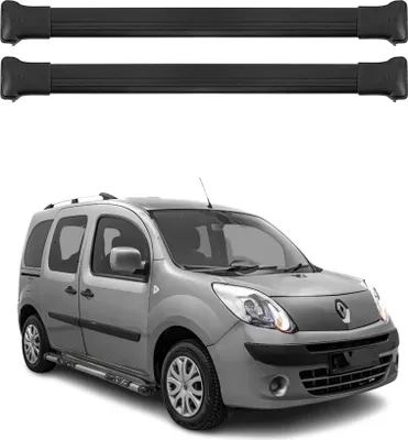 Image de Barres De Toit Transversales pour Renault Kangoo 2008-2021 Alu Noir 2x