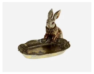 Produktbild von Osterhase mit Schale Dekoration Hasenfigur