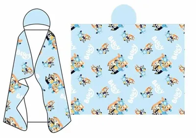 Productafbeelding van Bluey knuffeldekenset, 120x150 cm. Pluizige deken en warme capuchon