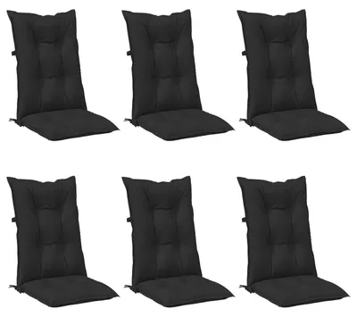 Immagine prodotto di vidaXL Set di cuscini per sedie alte, 6 pezzi, poliestere melange, colore nero