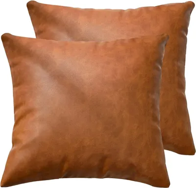 Produktbild von 2er Set Kunstleder Zierkissenbezüge für Sofa für Schlafzimmer