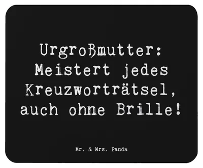 Produktbild von Mr. & Mrs. Panda Mouse Pad Spruch Urgroßmutter Genie - Schwarz - Geschenk, Mousepad, Erinnerungen, Handarbeit, Mauspad, pc, Familientradition, laptop, Familie, Weisheit