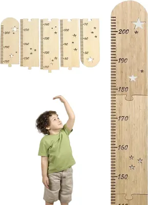 Produktbild von Personalisierte Kinder-Messstäbe, 50–200 cm, 5er-Set, Wanddekoration fürs Schlafzimmer