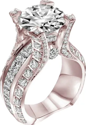 Produktbild von r Ring mit glänzendem Zirkonia und Strasssteinen, Brautschmuck, Hochzeitsgeschenk-Roségold,US 9