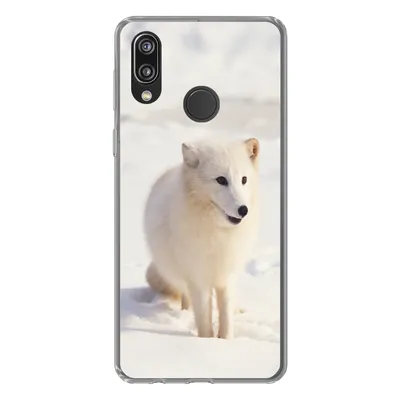 Produktbild von MuchoWow® Handyhülle Schutzhülle Hülle für Huawei P20 Lite (2020) Fuchs - Schnee - Weiß Silikon Softcase Handy Hülle - Kartenhalter