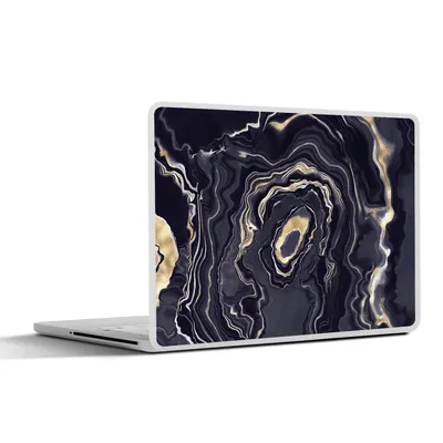 Produktbild von MuchoWow® Laptop Aufkleber Sticker Cover Marmor - Geode - Achat - Gold 36.5x27.5 cm - Laptop-Sticker